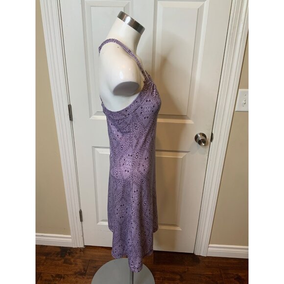 Breathe Athletics Purple Geometric Athletic Sleeveless Cutout Back Dress, Size S - Picture 2 of 5